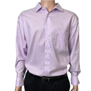 Joseph Abboud No Wrinkle Button Up Collared Shirt Size L 16.5 34/35 Long Sleeves